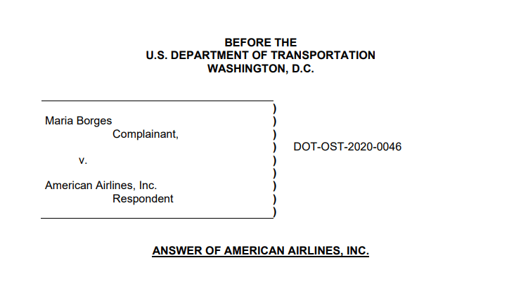 Borges vv American Airlines court filing