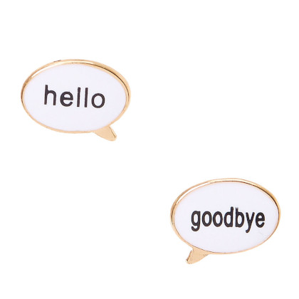 Two word bubble earnings, one that says "hello" and one that says "goodbye"